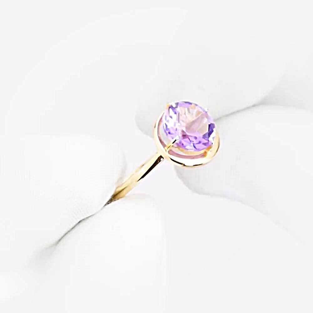 Кольцо с аметистом из красного золота 585 пробы 1