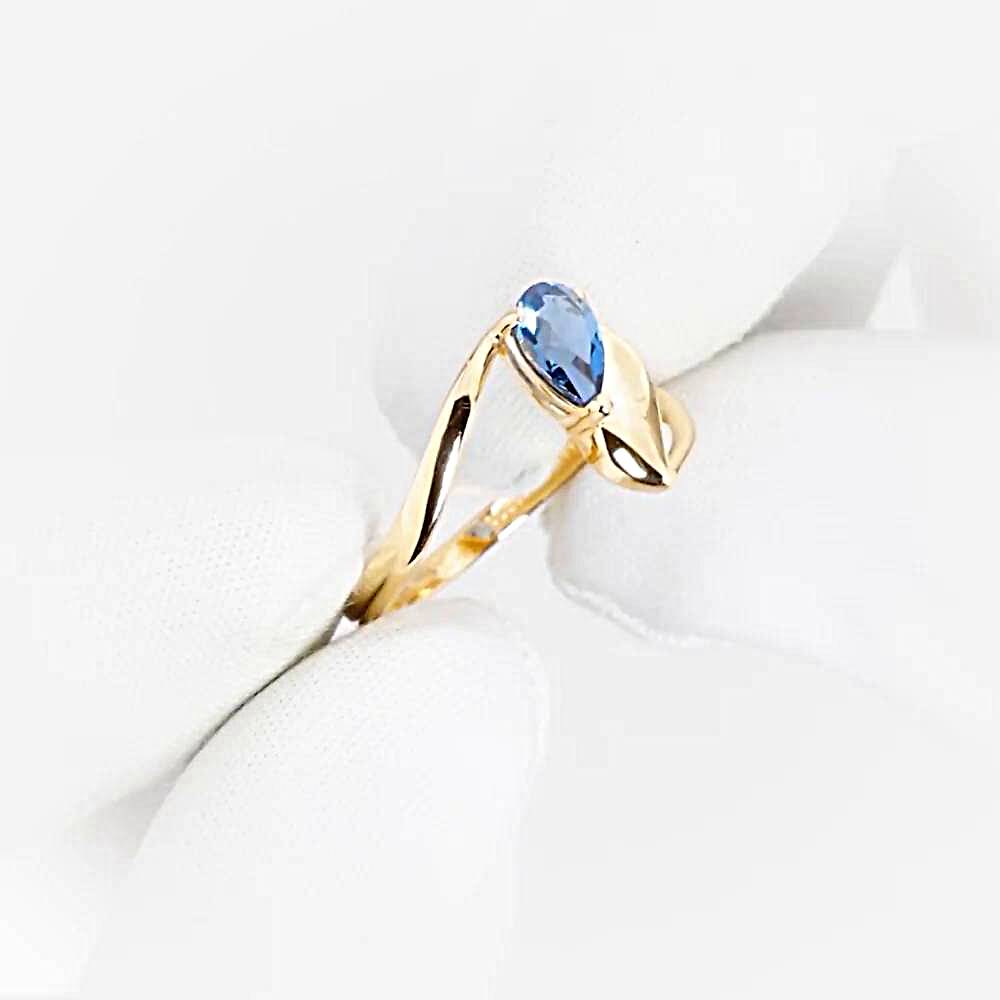 Кольцо с топазом лондон из красного золота 585 пробы 1