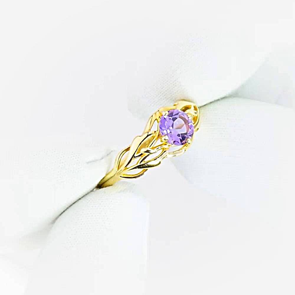 Кольцо с аметистом из красного золота 585 пробы 1