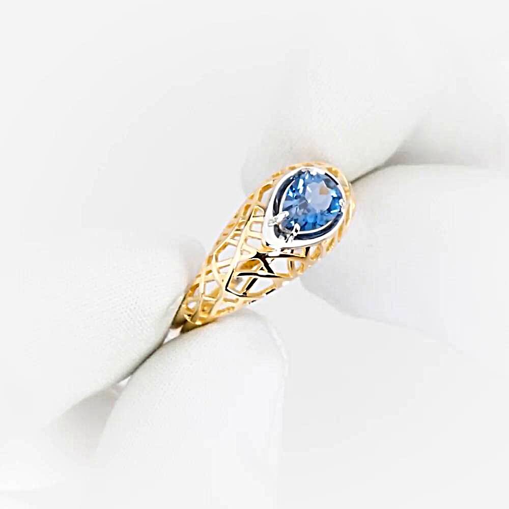 Кольцо с топазом лондон из красного золота 585 пробы 1