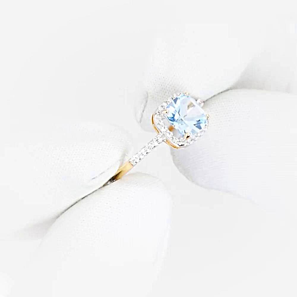 Кольцо с топазами и фианитами из красного золота 585 пробы 1