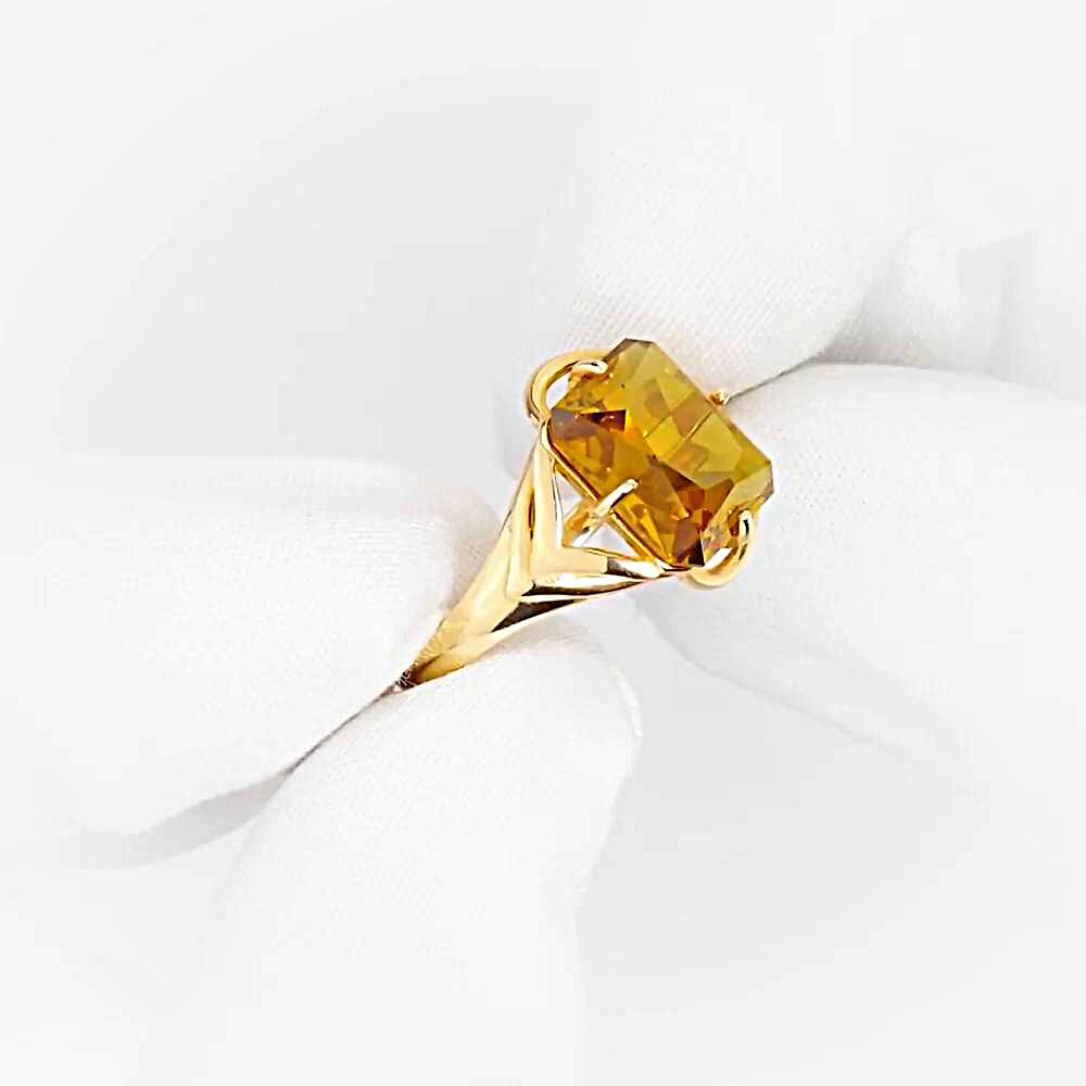 Кольцо с султанит ситалом из красного золота 585 пробы 1