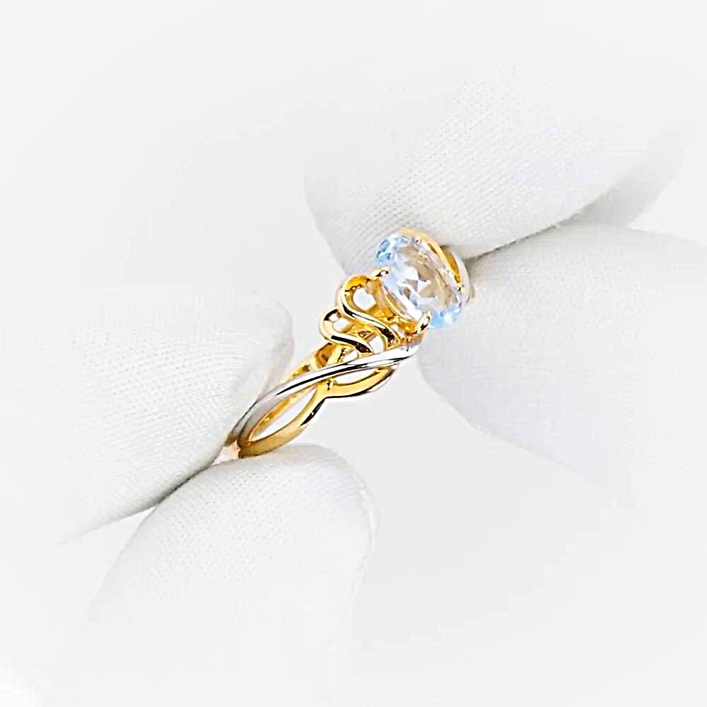 Кольцо с топазом из красного золота 585 пробы 1