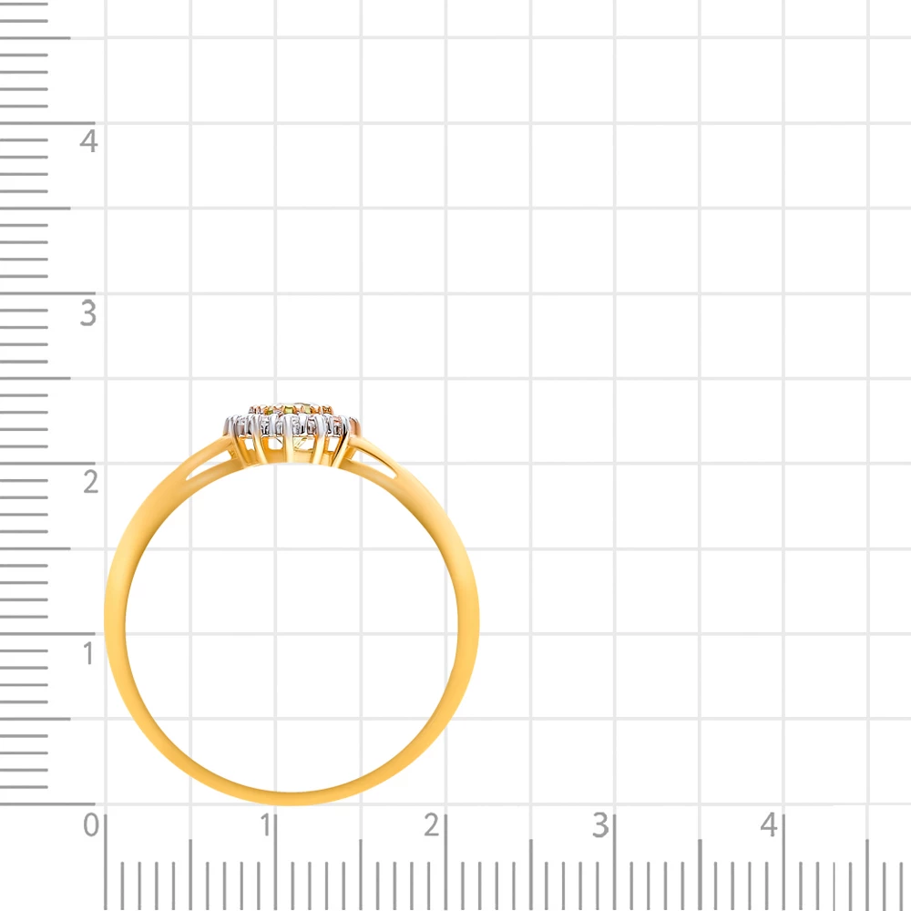 Кольцо с хризолитами и фианитами из красного золота 585 пробы 3