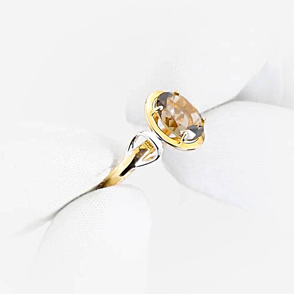 Кольцо с раух-топазом из красного золота 585 пробы 1