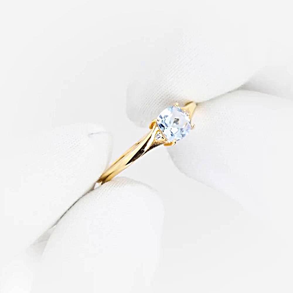 Кольцо с топазами и фианитами из красного золота 585 пробы 1