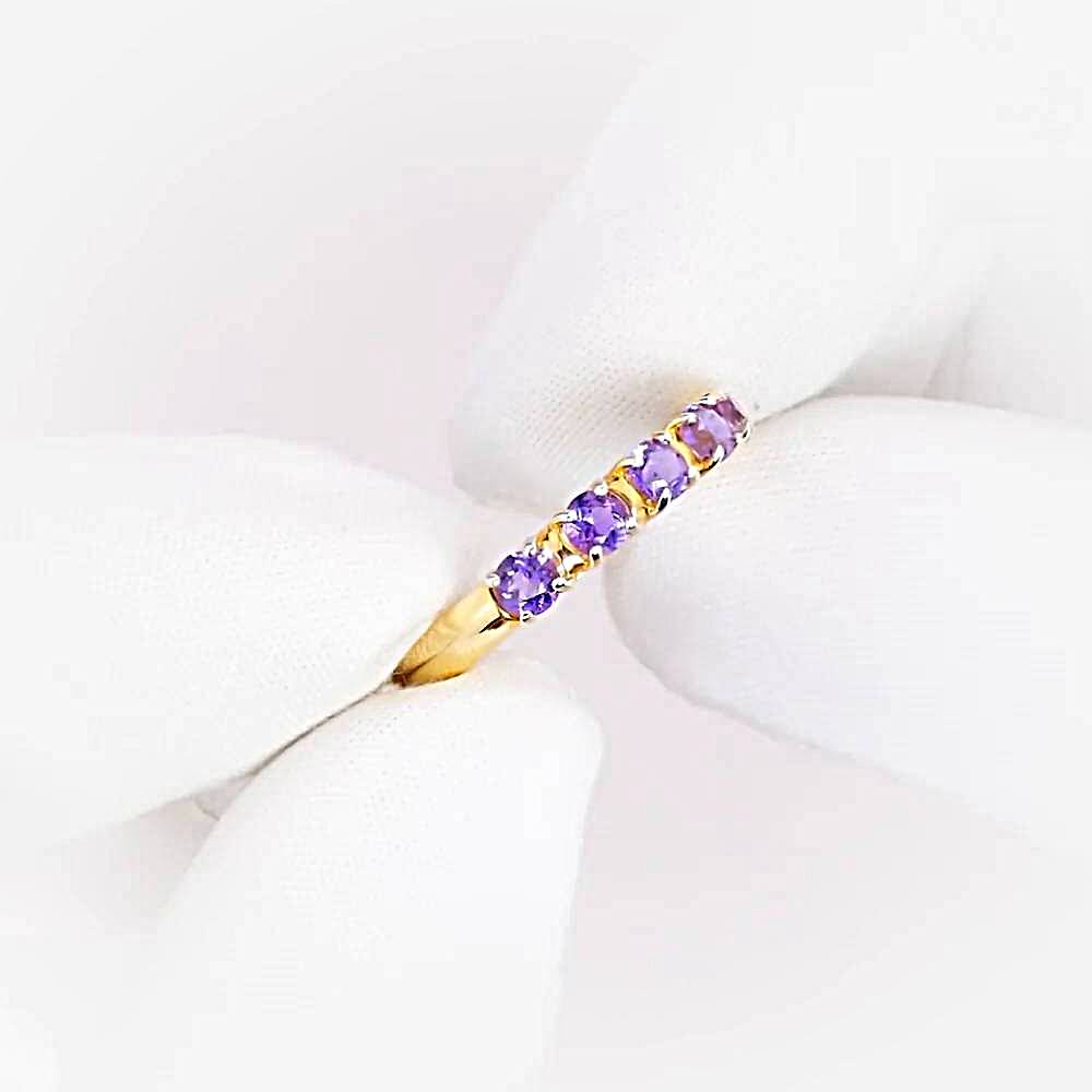 Кольцо с аметистами из красного золота 585 пробы 1