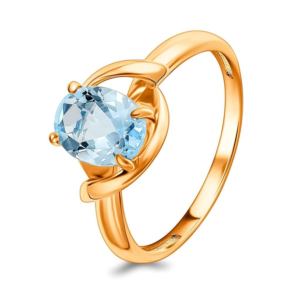 Кольцо с топазом из красного золота 585 пробы Кольцо с топазом из красного золота 585 пробы