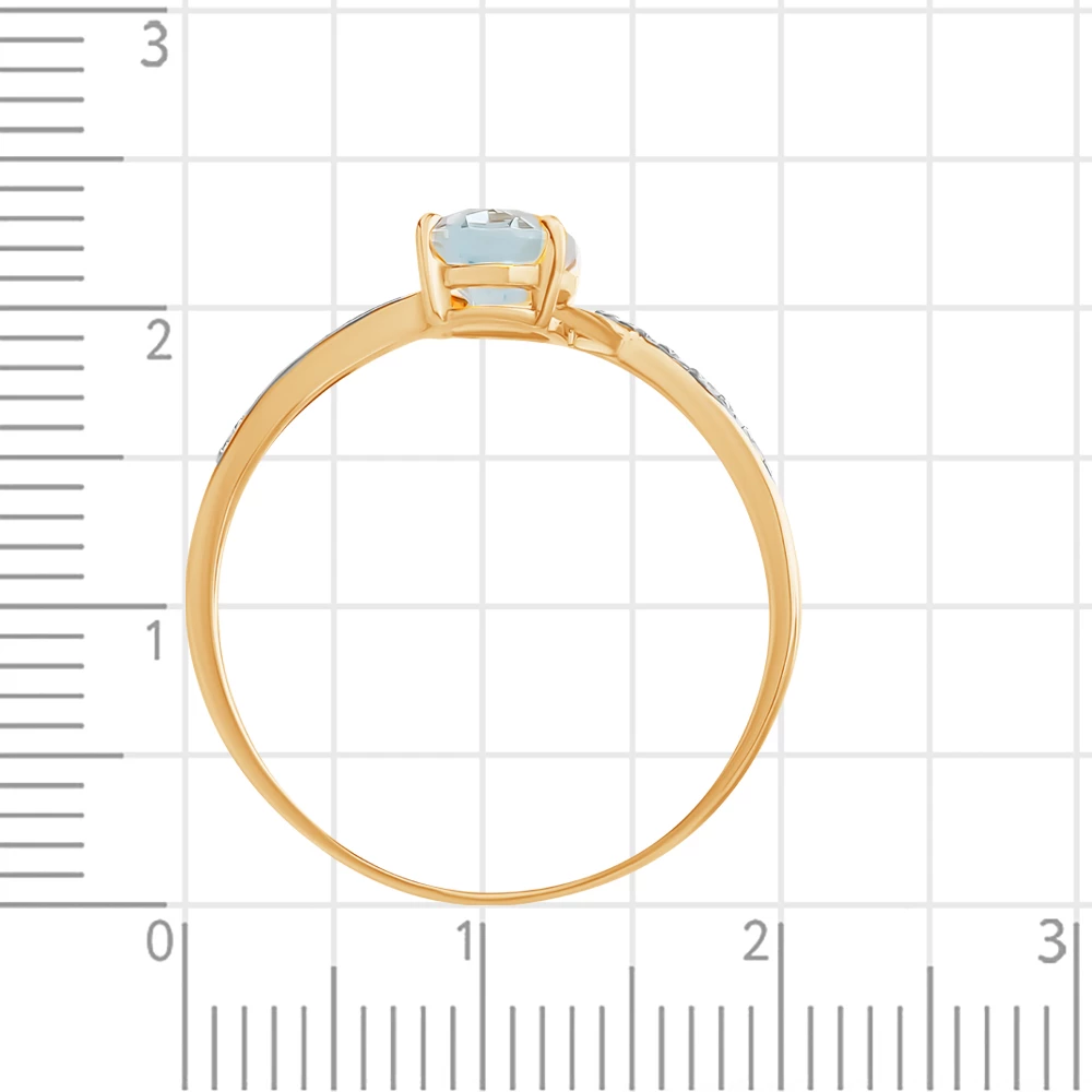 Кольцо с топазами и фианитами из красного золота 375 пробы 4