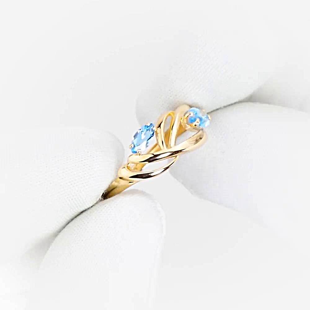 Кольцо с топазами из красного золота 585 пробы 1