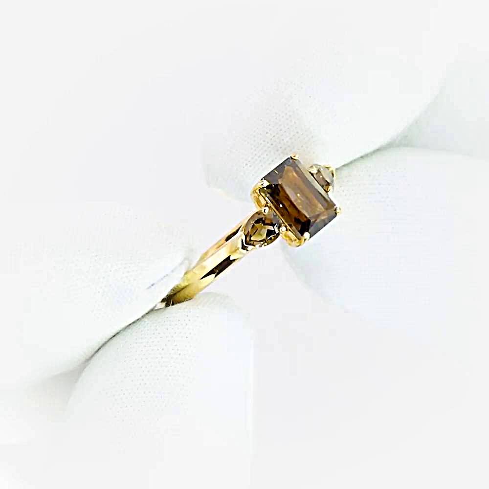 Кольцо с раух-топазами из красного золота 375 пробы 1