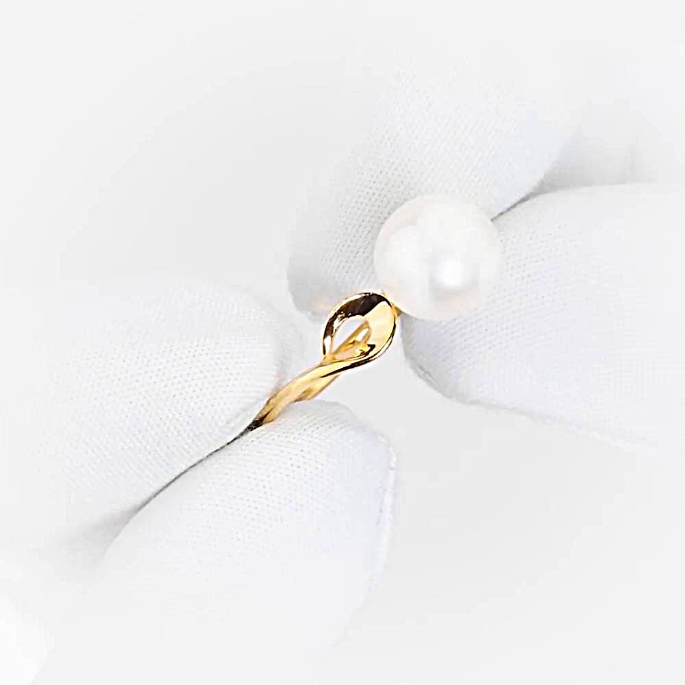 Кольцо с культивированным жемчугом из красного золота 375 пробы 1