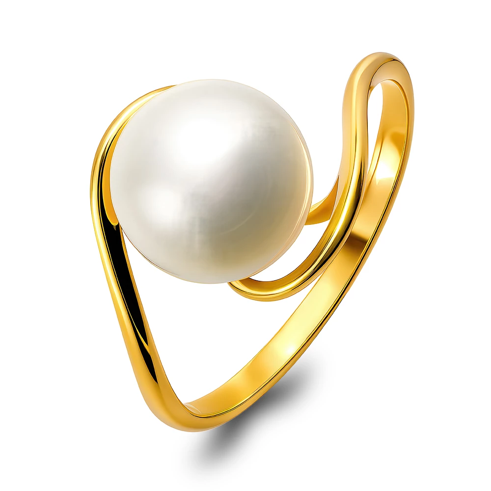 Кольцо с культивированным жемчугом из красного золота 375 пробы Кольцо с культивированным жемчугом из красного золота 375 пробы