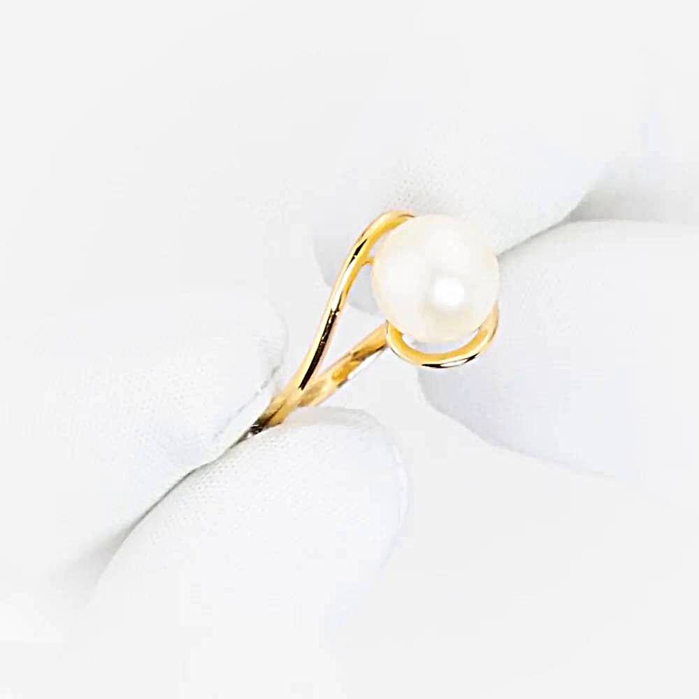 Кольцо с культивированным жемчугом из красного золота 375 пробы 1