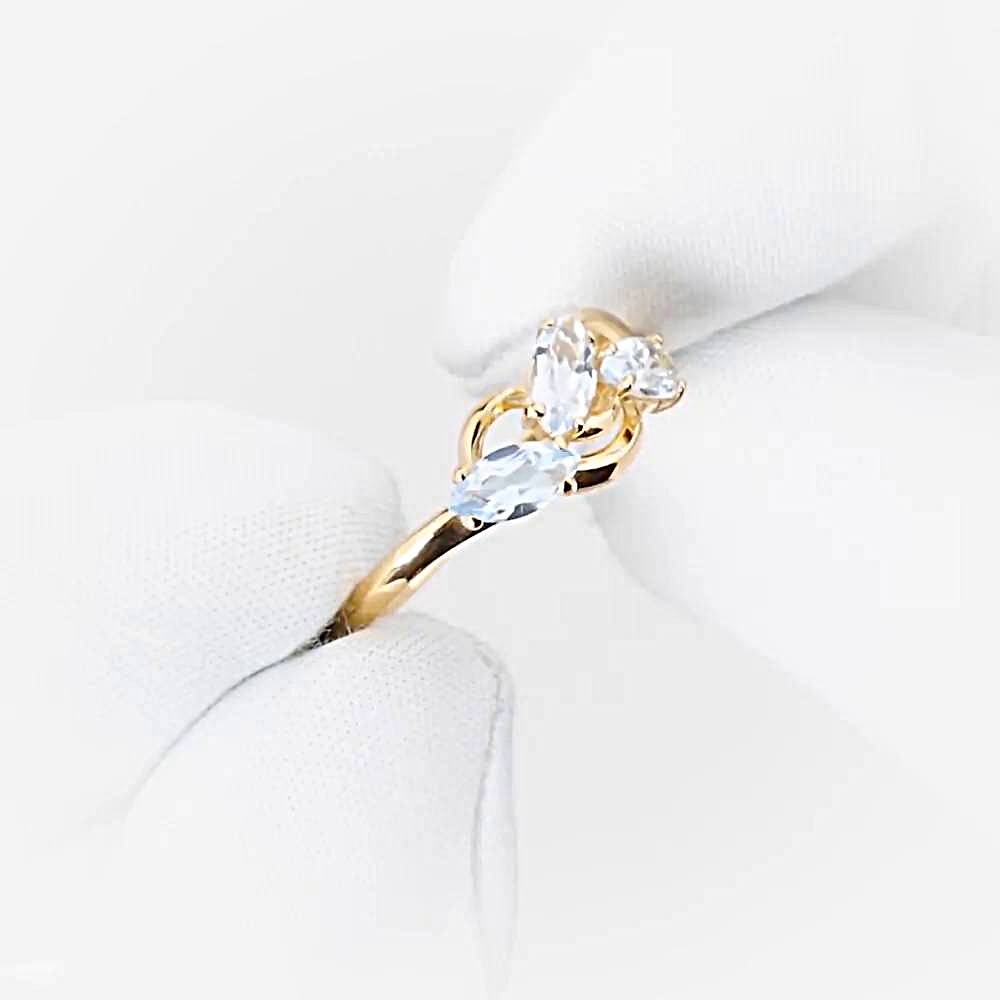 Кольцо с топазами из красного золота 375 пробы 1