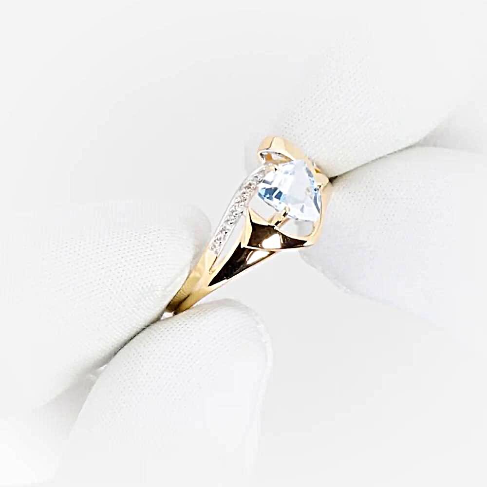 Кольцо с топазами и бриллиантами из красного золота 585 пробы 1