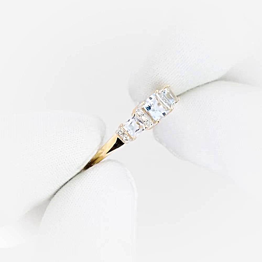 Кольцо с топазами и бриллиантами из красного золота 585 пробы 1