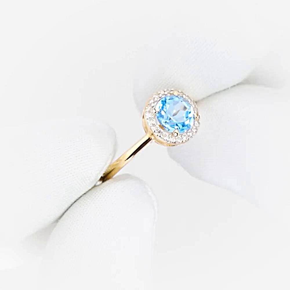 Кольцо с топазами и бриллиантами из красного золота 585 пробы 1