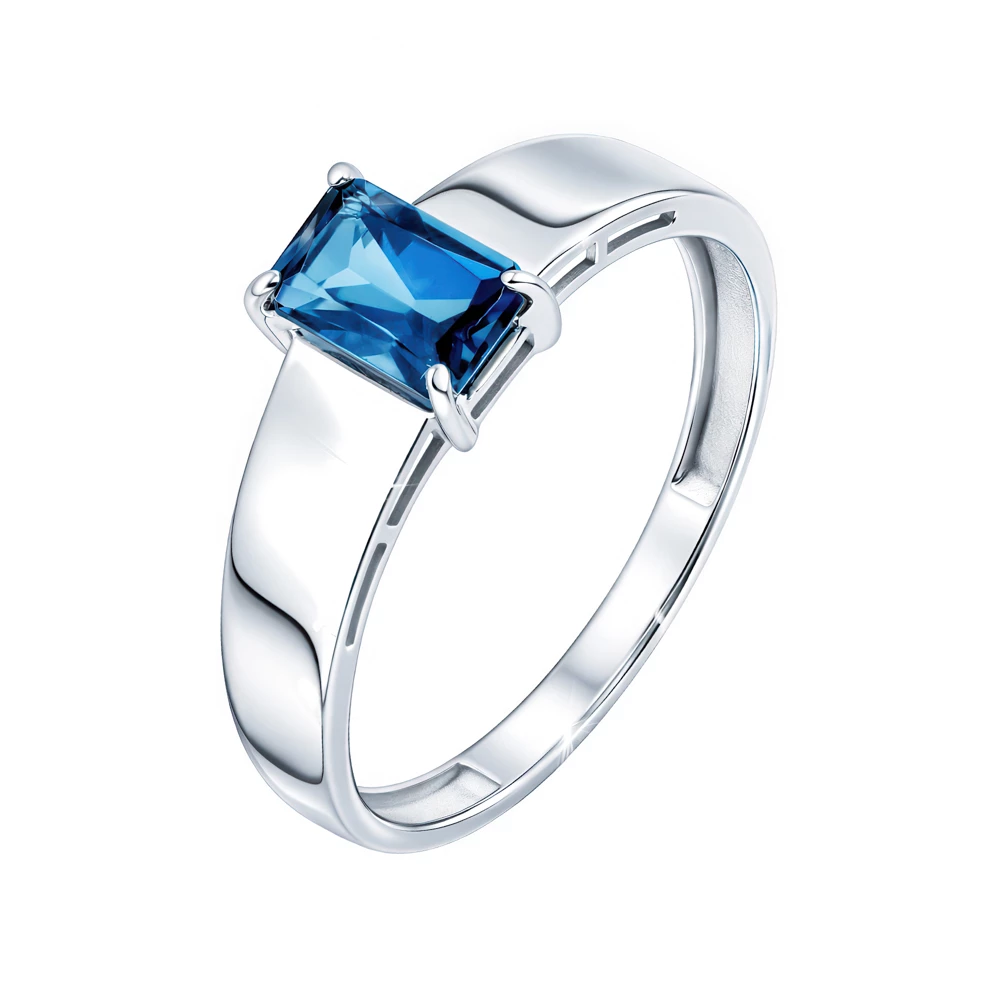 Кольцо с топазом лондон из белого золота 585 пробы