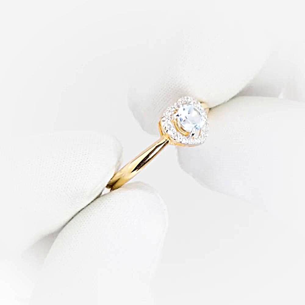 Кольцо с топазами и фианитами из красного золота 585 пробы 1