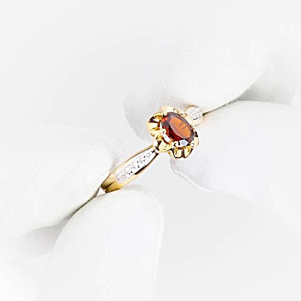 Кольцо с гранатами и фианитами из красного золота 375 пробы 1