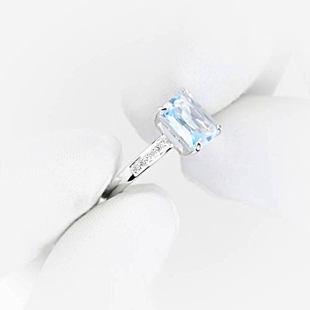 Кольцо с топазами и бриллиантами из белого золота 585 пробы 1