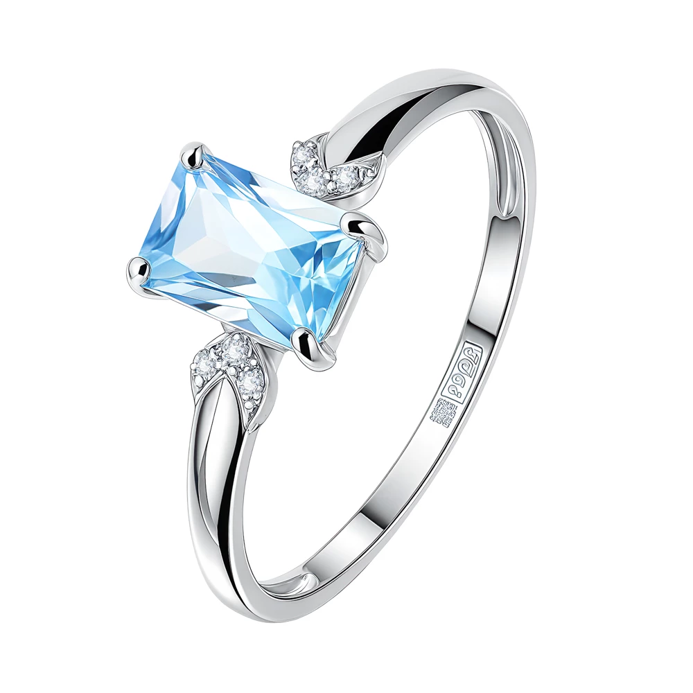 Кольцо с топазами и бриллиантами из красного золота 585 пробы Кольцо с топазами и бриллиантами из красного золота 585 пробы