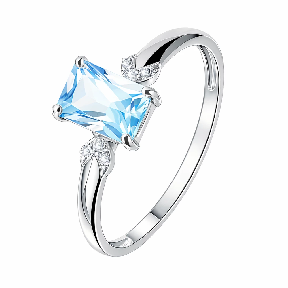 Кольцо с топазами и бриллиантами из красного золота 585 пробы