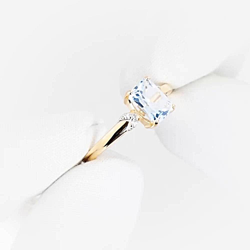 Кольцо с топазами и бриллиантами из красного золота 585 пробы 1