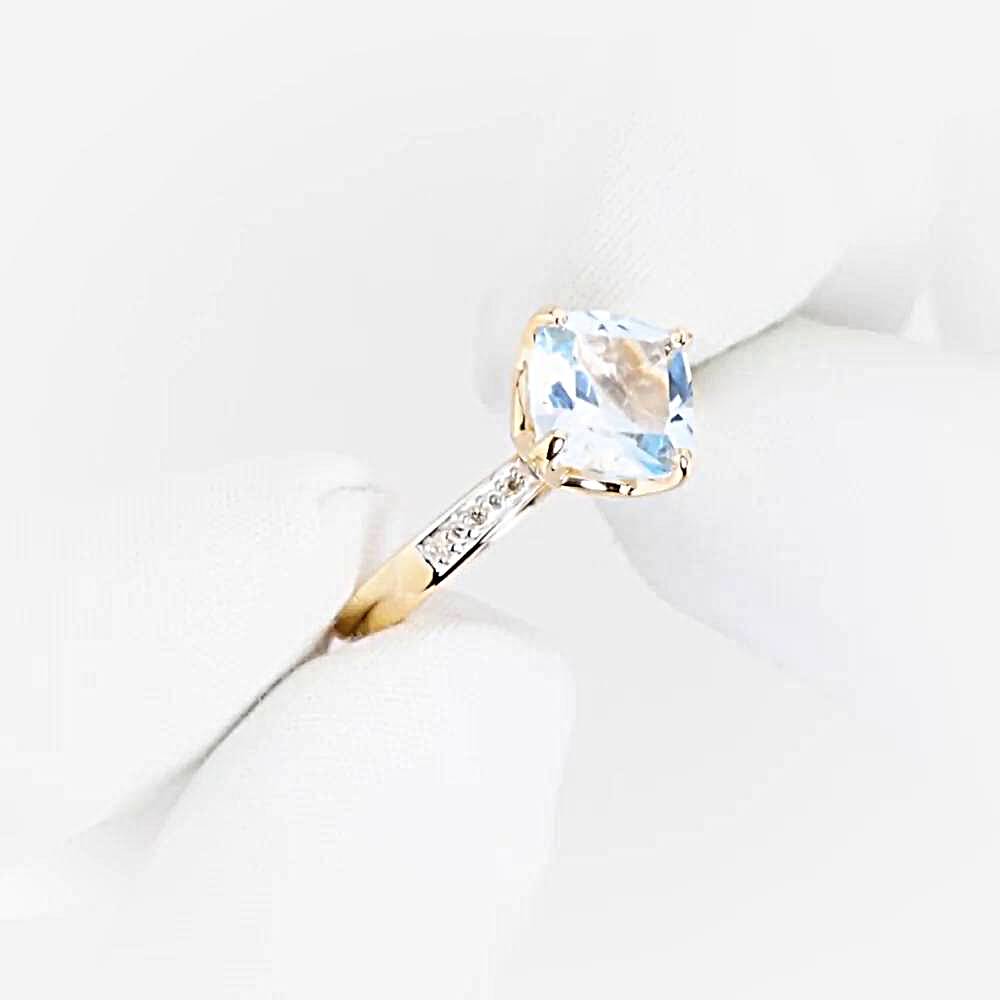 Кольцо с топазами и бриллиантами из красного золота 585 пробы 1