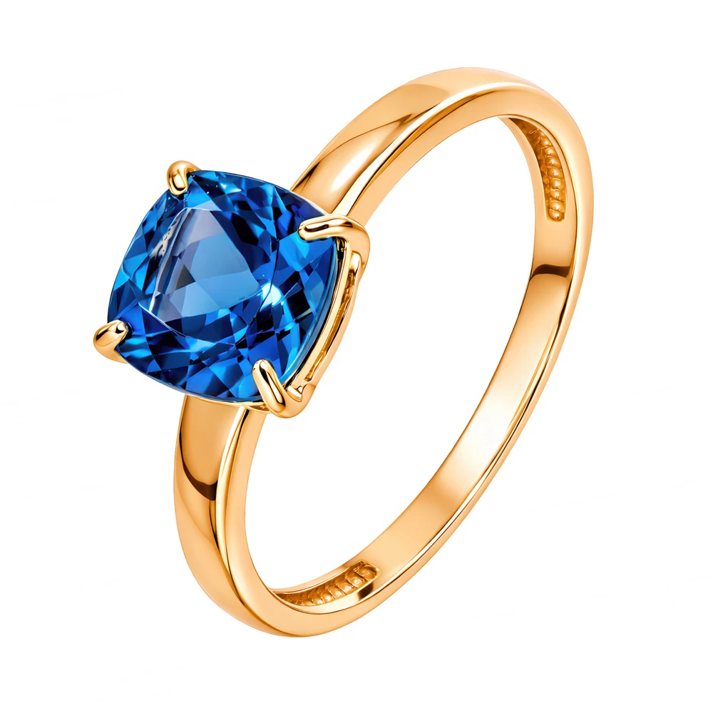Кольцо с топазом лондон из красного золота 585 пробы