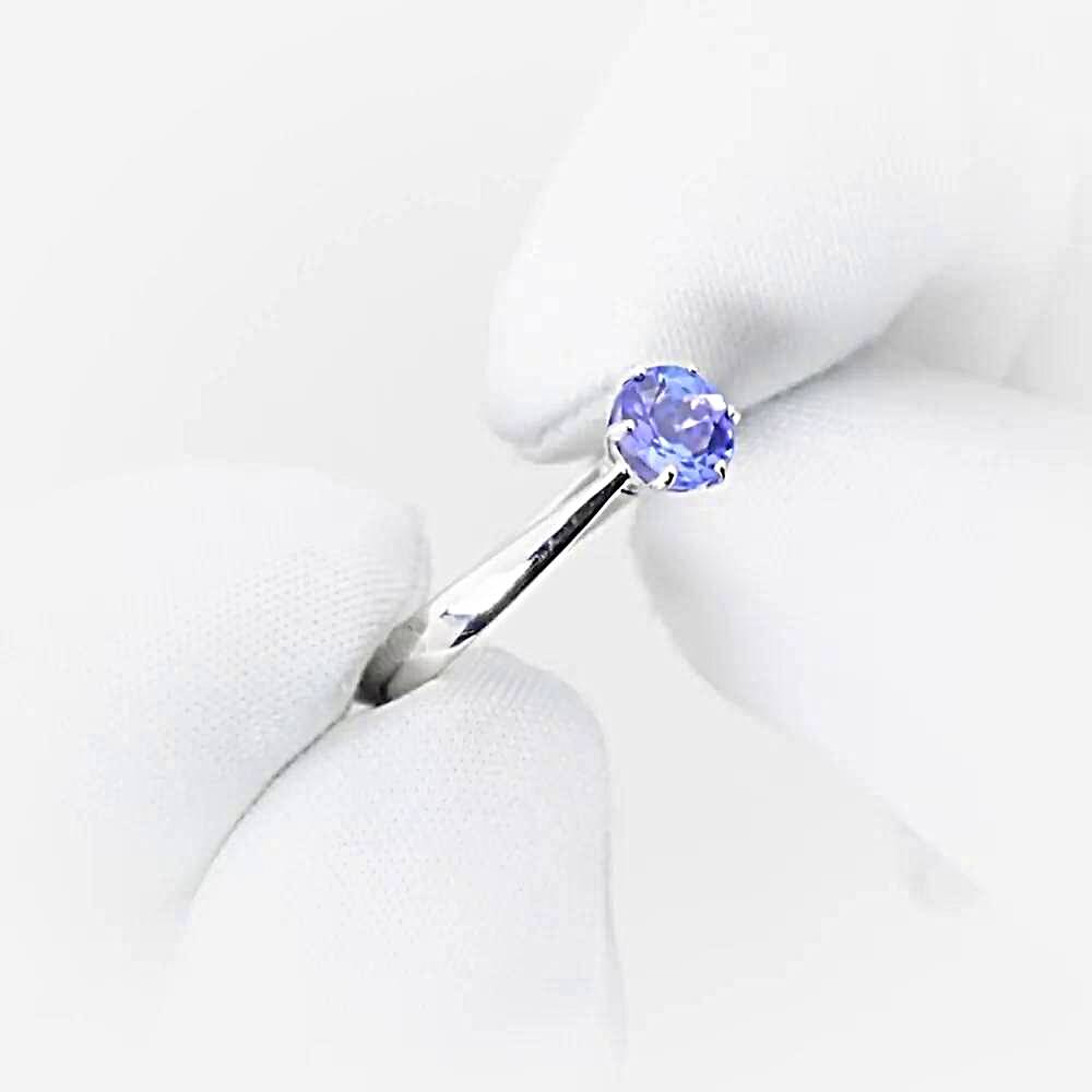 Кольцо с танзанитом из белого золота 585 пробы 1