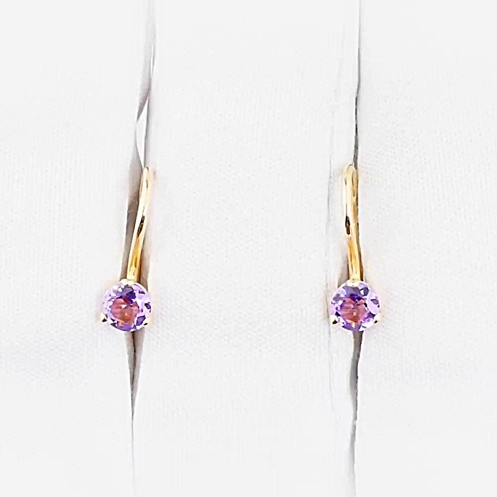 Серьги с аметистами из красного золота 585 пробы 1