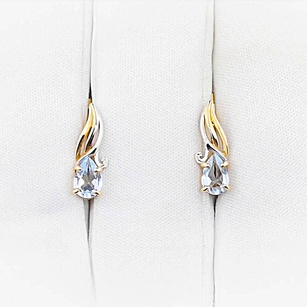 Серьги с топазами из красного золота 585 пробы 1