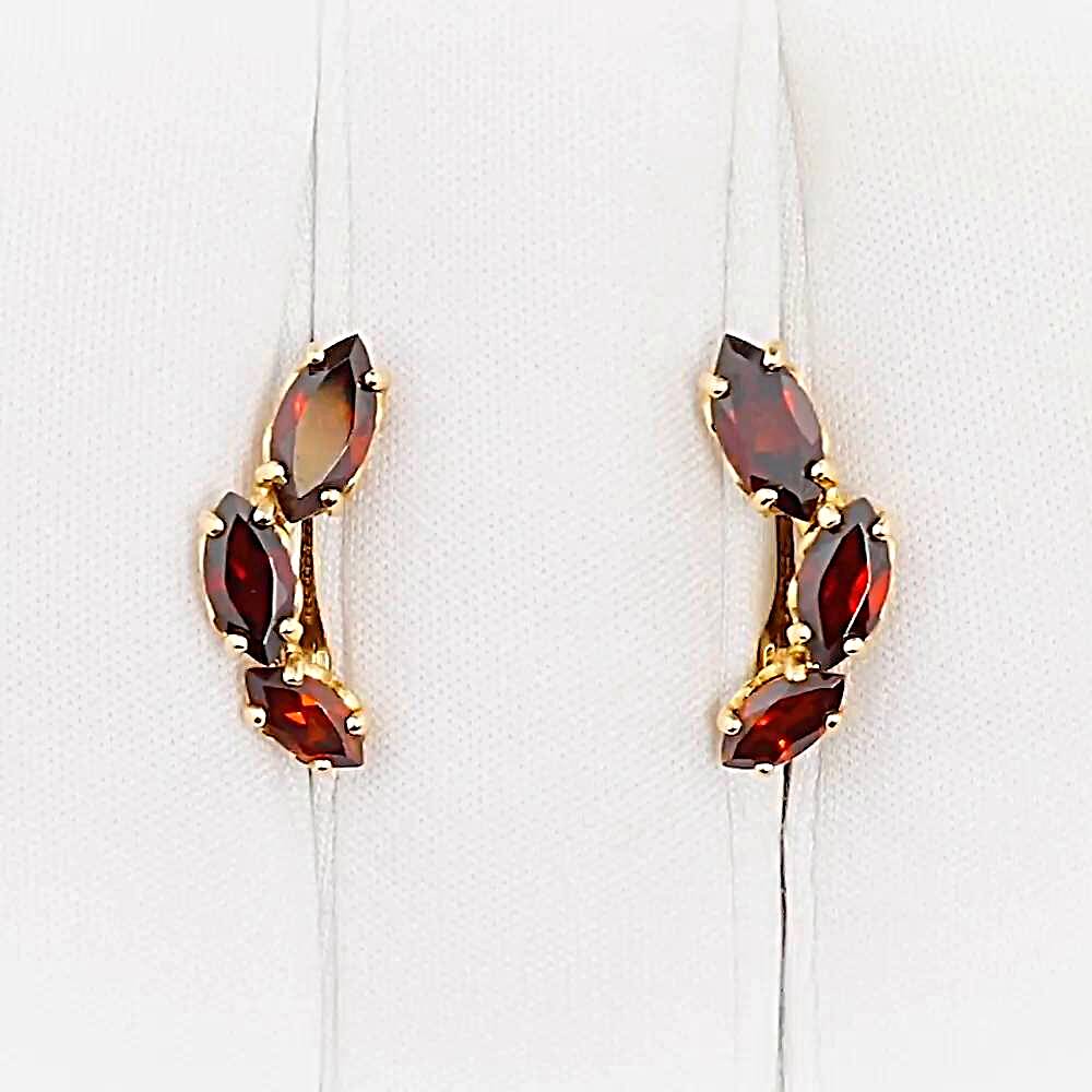Серьги с гранатами из красного золота 585 пробы 1
