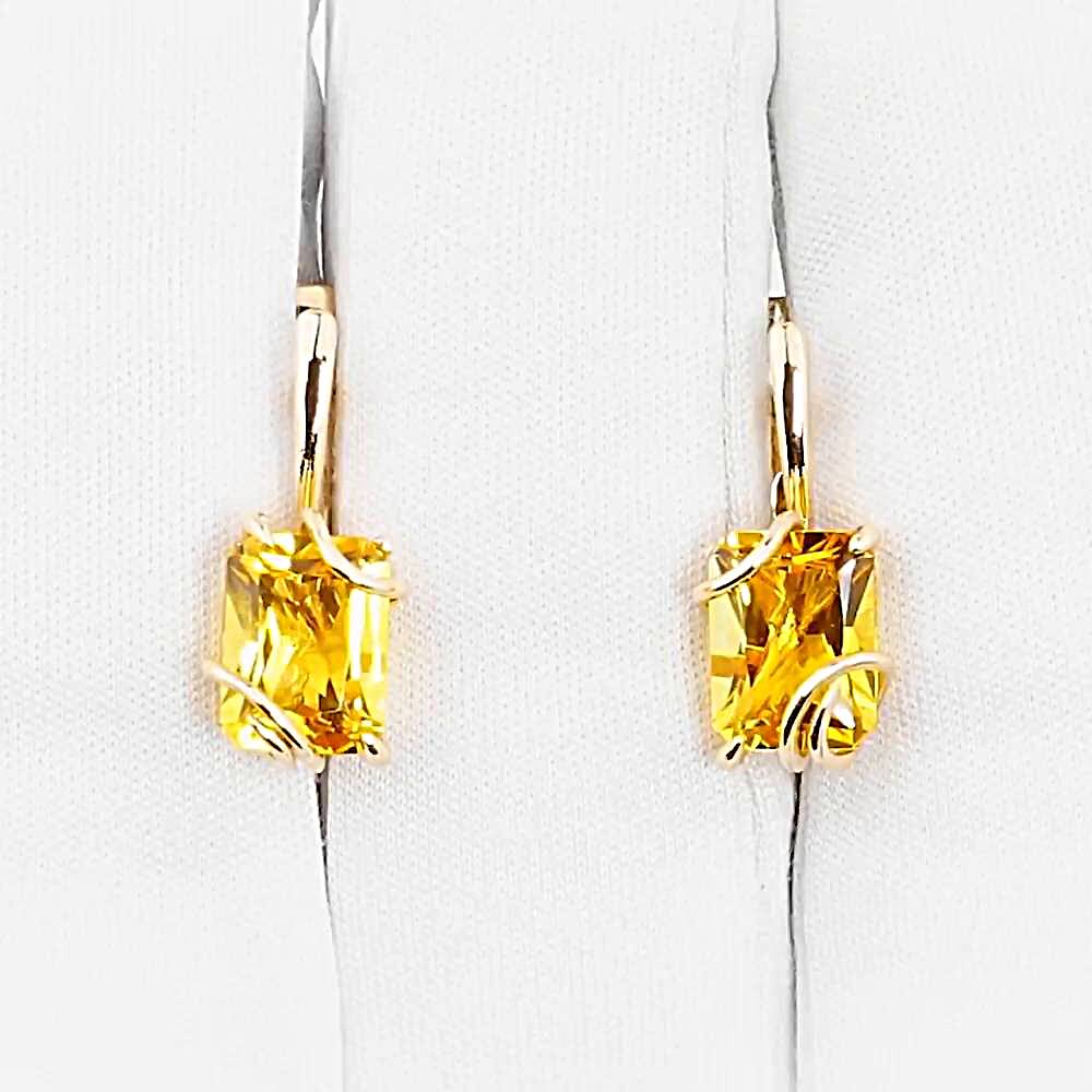 Серьги с цитринами из красного золота 585 пробы 1