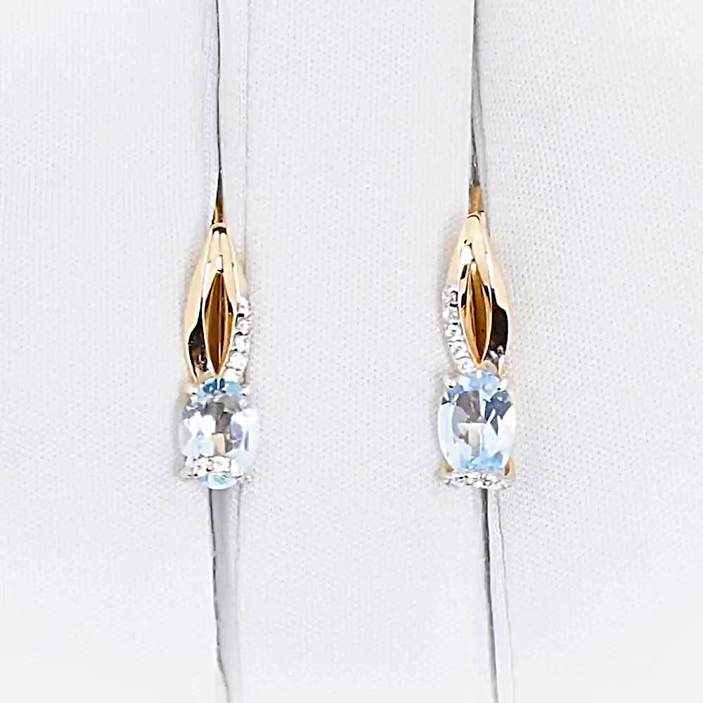 Серьги с топазами и фианитами из красного золота 585 пробы 1