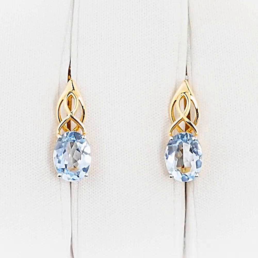 Серьги с топазами из красного золота 585 пробы 1