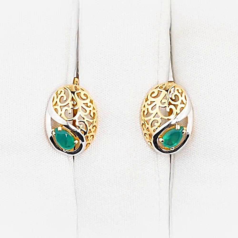 Серьги с агатами из красного золота 585 пробы 1