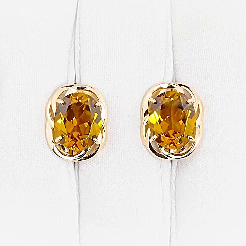 Серьги с султанит ситалами из красного золота 585 пробы 1