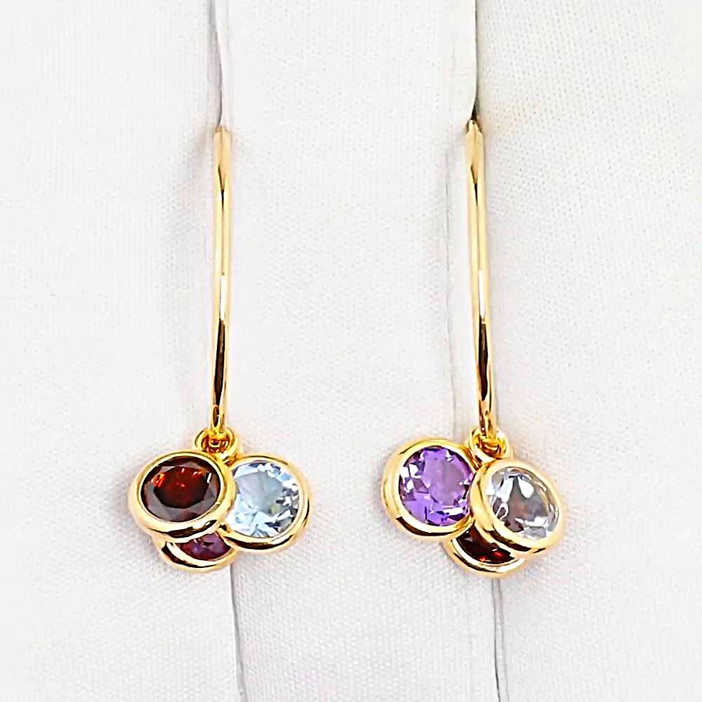 Серьги с миксами из красного золота 375 пробы 1