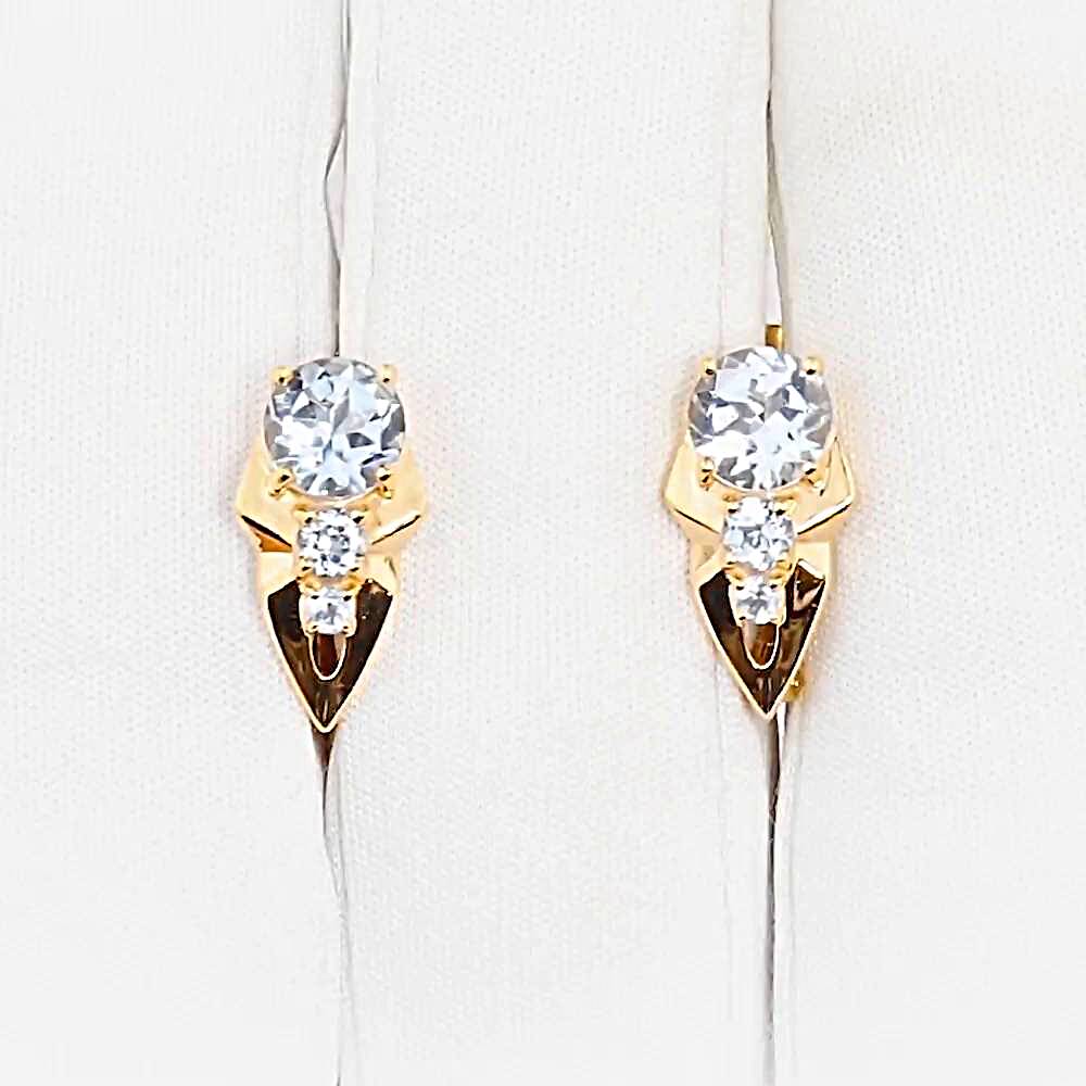Серьги с топазами из красного золота 375 пробы 1