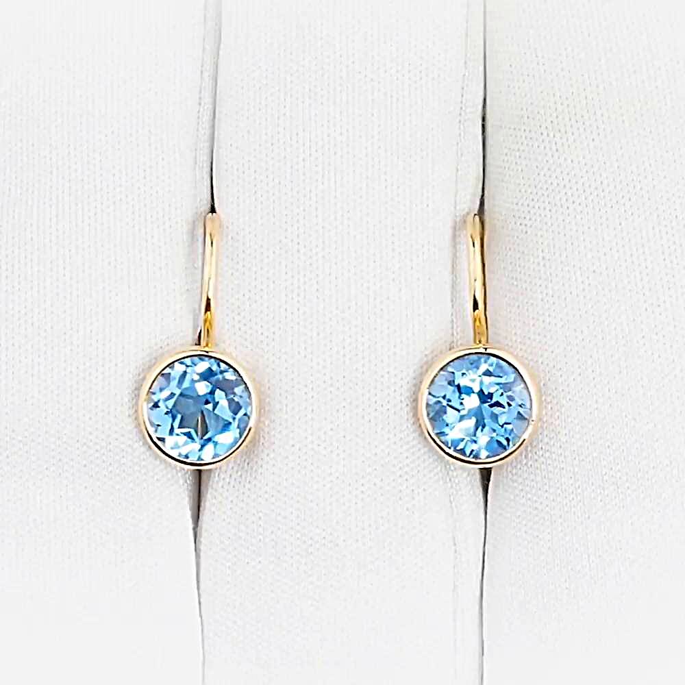 Серьги с топазами из красного золота 585 пробы 1