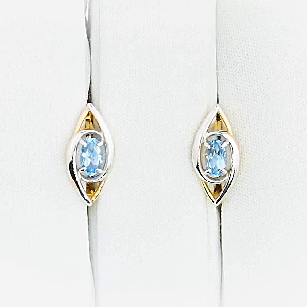 Серьги с топазами из красного золота 585 пробы 1