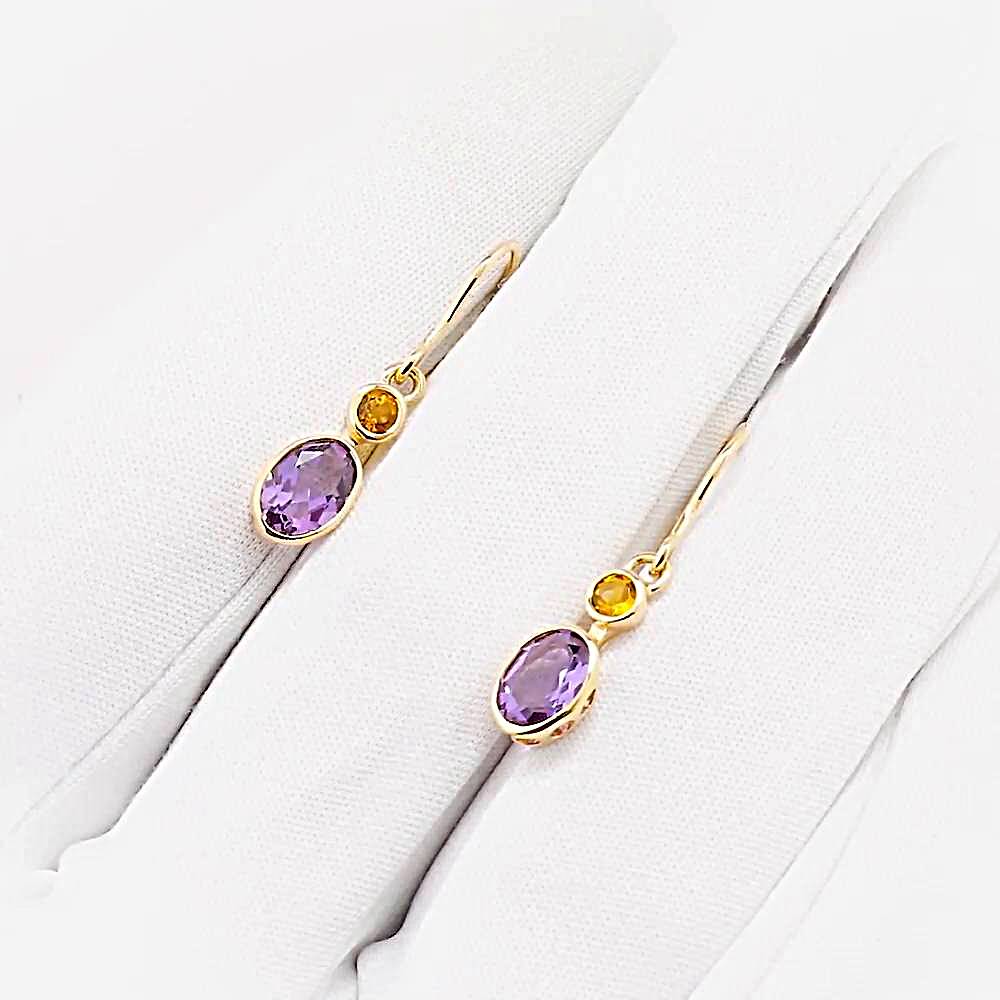 Серьги с миксами из красного золота 585 пробы 1