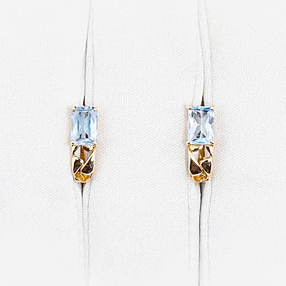 Серьги с топазами из красного золота 585 пробы 1