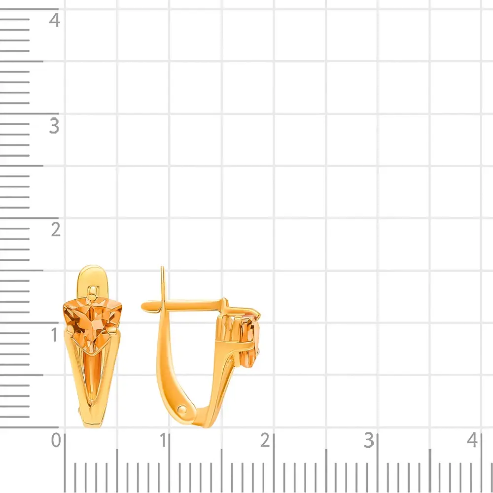 Серьги с цитринами из красного золота 375 пробы 2