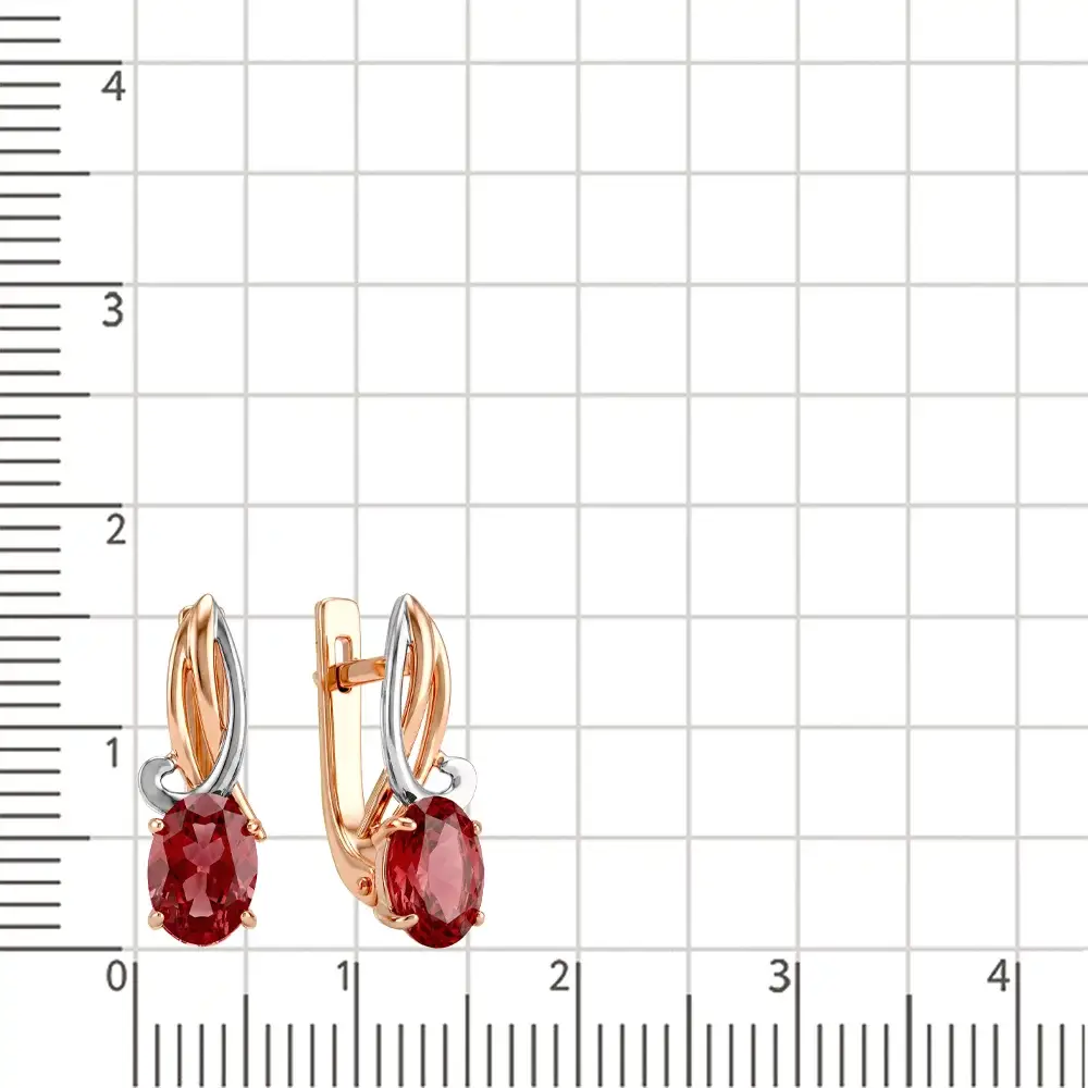 Серьги с гранатами из красного золота 375 пробы 3