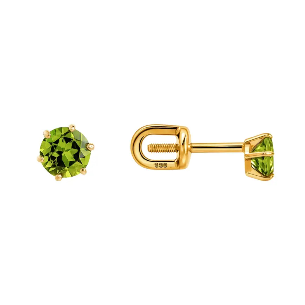 Серьги с хризолитами из красного золота 585 пробы 3
