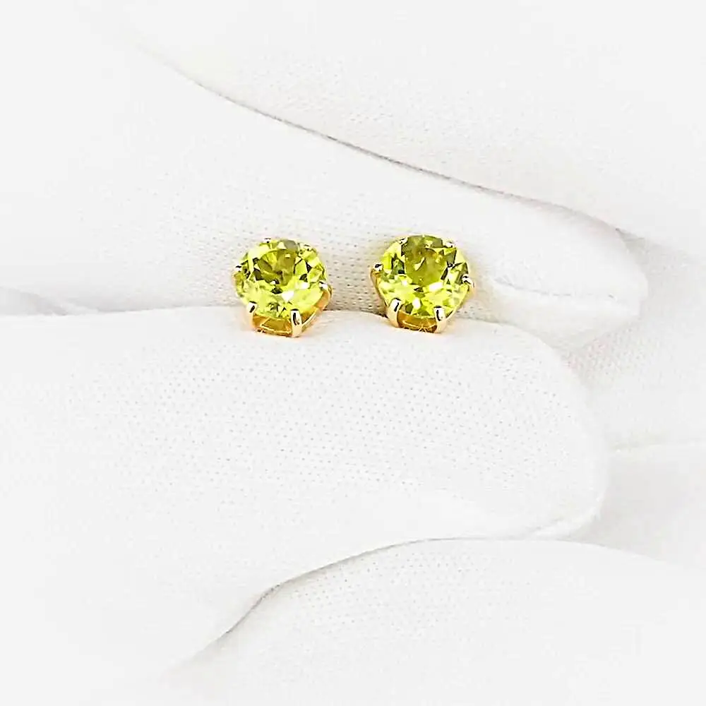 Серьги с хризолитами из красного золота 585 пробы 2